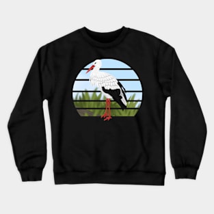 jz.birds Stork Bird Animal Art Crewneck Sweatshirt